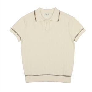 New Coco Blanc $80 Cream Polo Sweater Stitched Knit Cotton Shirt Top Boy Sz 3